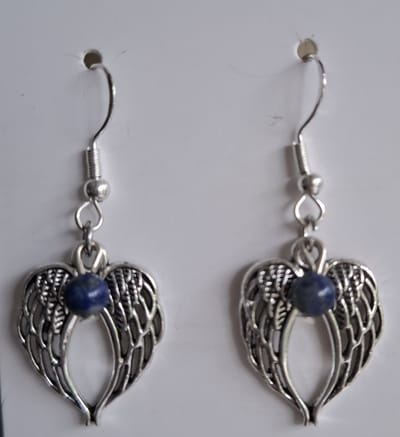 Oorbellen "Lapis Lazuli" Engelenvleugels