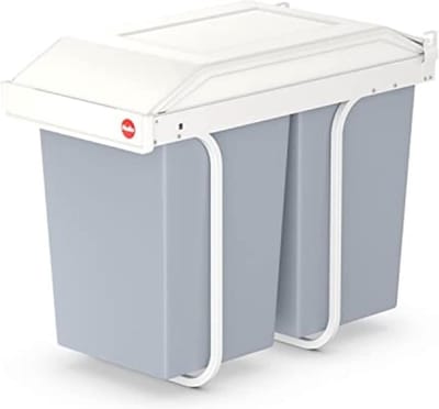 Dubbel Afvalscheidingssysteem voor Keuken, 2 x 14 Liter, Met Uittrekbare Binnenemmers, Inbouw Vuilnisemmer