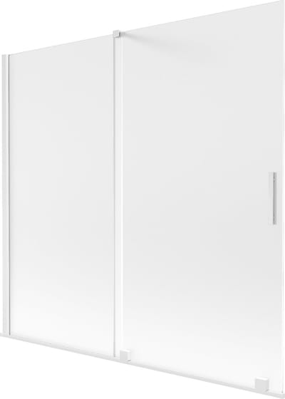 Mexen Velar badwand 2-delig schuifbaar 170 x 150 cm, ijs, wit - 896-170-000-31-20