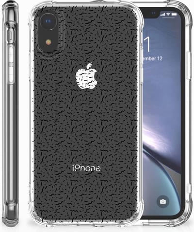 Apple iPhone Xr Doorzichtige Silicone Hoesje Stripes Dots