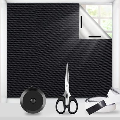 Dailygoods- Verduisteringsrolgordijn 100% ondoorzichtig - Raamverduistering zonder boren - Zonwering - 420D Oxford-stof - 300 x 145 cm - Milieuvriendelijk proces - Raamgordijn