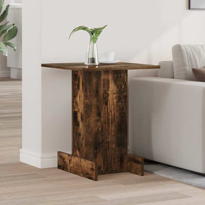 vidaXL - Bijzettafel - Rook - Eiken - 44,5 - x - 45 - x - 55 - cm - Bewerkt - hout