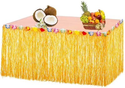 Dailygoods- Tafelrok Goud - Hawaïaanse Feestdecoratie - 275 x 60 cm - Plastic - Tafelrokken - Bijeenkomsten in de Open Lucht