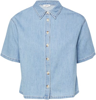 Lichte denim boxy crop blouse dames s.Oliver