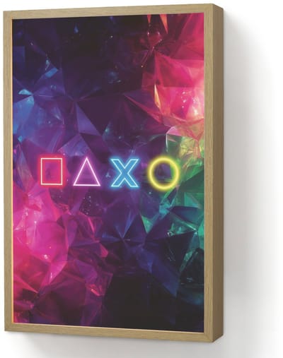 Wandlamp 40x60 cm - Oplaadbaar - Playstation - Kleurrijk - Abstract - Neon - Wandlampen binnen woonkamer - Slaapkamer lamp - Decoratieve nachtlamp - Vloerlamp draadloos