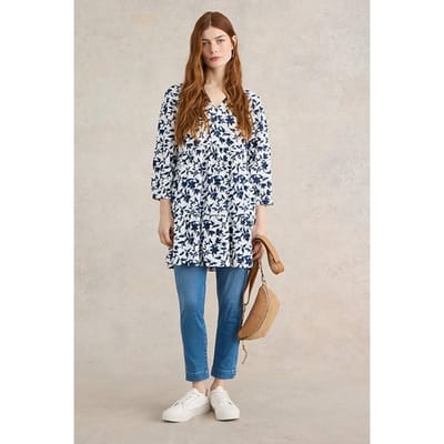 White Stuff Janey Crop Jegging Mid Denim Size: 8 REGULAR | Slim Outlet | Dames | Blauw