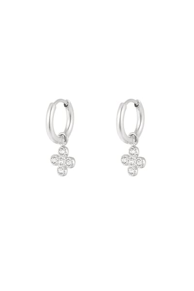Minimalistische oorbellen met klavertje - Yehwang - Oorbellen dames - Kinder oorbellen - 2 x 1,20 cm - Stainless Steel - Waterproof - Earrings - Zilveren oorbellen - Kerst oorbellen - Kerst cadeau - Sinterklaas cadeau - Valentijn - Moederdag