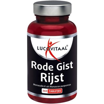 Lucovitaal Rode Gist Rijst 2,99 mg Monacolin K, 360 Tabletten, Geen Zout, Geen Suiker Toegevoegd, Voedingssupplement voor Volwassenen