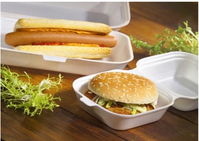 papstar hamburger-box hoekig met klapdeksel 145mm