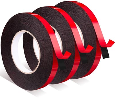 Extra sterke dubbelzijdige tape, watervast en hittebestendig, ideaal voor muren, LED-strips en auto-accessoires, 3 rollen van 10 m x 10 mm/12 mm/15 mm