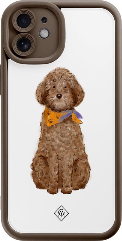 Casimoda® hoesje - Geschikt voor iPhone 11 - Labradoodle - Effen telefoonhoesje met lensbescherming - Siliconen/TPU - Backcover - Bruin/beige