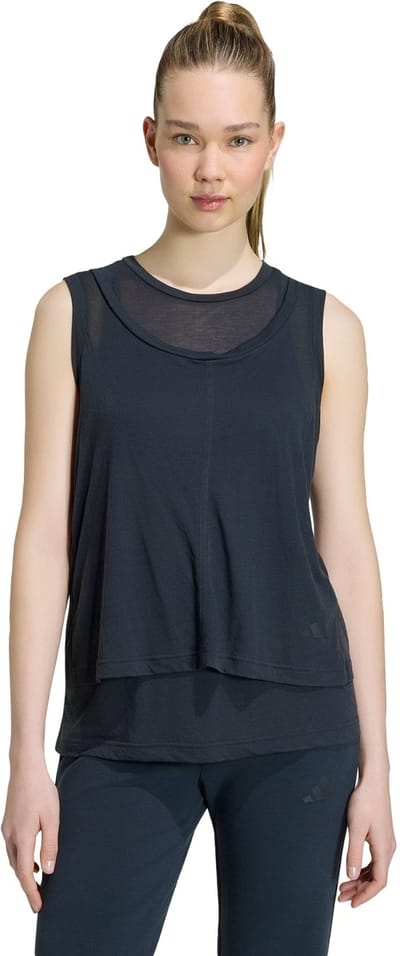 Adidas Sportswear Soft Lux Sheer Tanktop - Dames - Zwart