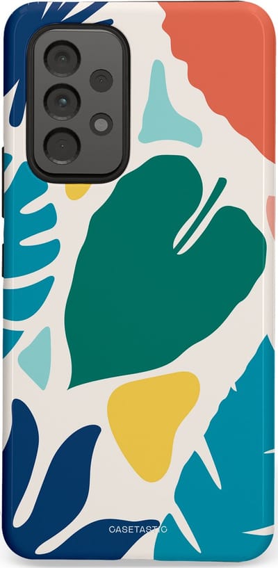 Casetastic Hoesje Geschikt voor Samsung A53 - Stijlvolle Beschermende Duo-layer Case - Moderne Kunstbladeren