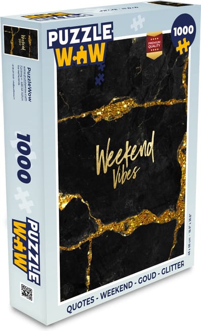 Puzzel Quotes - Weekend - Goud - Glitter - Legpuzzel - Puzzel 1000 stukjes volwassenen