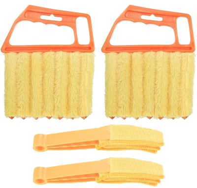 Allecto - 4 Stuks Rolluikreinigingsborstel - Microvezel Stofborstel - Duurzaam en Effectief - Blauw en Wit - Voor Gordijnen en Ramen - Ideaal voor ..