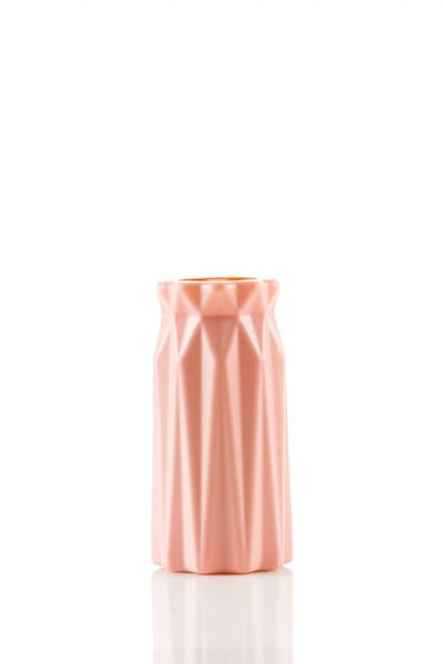 Onbreekbare bloemenvaas roze - kunststof design vaas oud roze - Lichtgewicht oudroze bloemvaas - pastel kleur decoratie vaasje