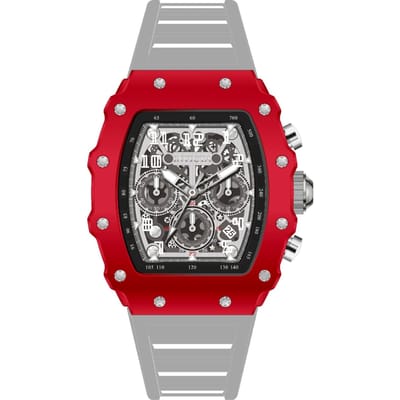 INVICTA Racing 69692 Herenhorloge - Quartz Uurwerk - Acryl met Zilveren Wijzerplaat - 43 mm