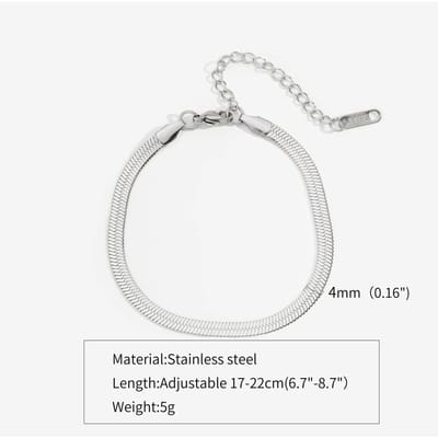 Bracelet en Acier Inoxydable 2/3/4/5MM Pour Femmes Hommes Couleur Or Chaîne Serpent Jonc Avec Chaîne d'Extension Étanche Bijou de Fête Cadeau white