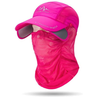 Zomer Intrekbaar Dakluik Afneembaar Nekbeschermingsvizier Baseballpet Voor Mannen En Vrouwen Buiten Zonbescherming Sneldrogende Pet pink