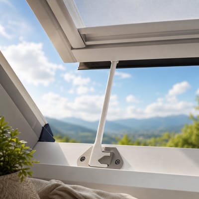 Dakraam Raamhouder - Geschikt voor VELUX® Dakramen - Dakraam Openhouder - Ventilatiehouder - Raamstopper - Wit
