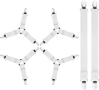 BRENZOOS - Verstelbare Bedlakclips 6 Stuks voor Stabiliteit van Beddengoed