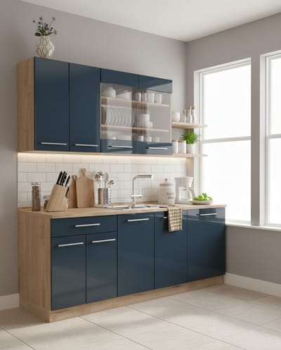 Singlekeuken 140 cm zonder werkblad - Eiken - Novihome