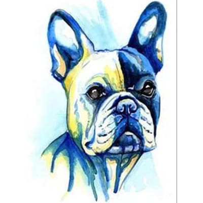 Peinture diamant thème chien coloré, broderie 5d, point de croix, à faire soi-même, mosaïque d'animaux, décoration de la maison 20X30CM blue
