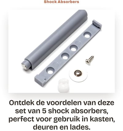 Dailygoods- Schokdempers 5x - Rubber uiteinden - Voor deuren/kasten/lades - Opvouwbare afmetingen 78 mm - Uitgevouwen afmetingen 125 mm - Eenvoudig aan te brengen - Deurscharnier
