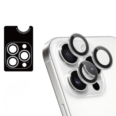 imoshion Camera Lens Protector - Geschikt geschikt voor Apple iPhone 16 Pro/ geschikt voor Apple iPhone 16 Pro Max - 2 Pack - White Titanium