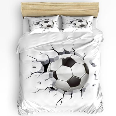 Voetbal Voetbalnet Schets Bedrukt Comfort Dekbedovertrek Kussensloop Hometextiel Dekbedovertrek Jongen Kind Tiener Meisje 3-delige Beddengoedset EU single(135x200cm)
