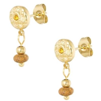 Yehwang Oorhangers Klassiek Natuursteen goud beige