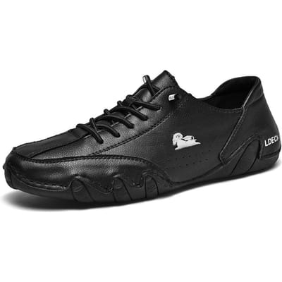 Bottines de luxe en cuir pour hommes, chaussures décontractées, baskets montantes à la mode, mocassins de styliste, mocassins de moto 41 black