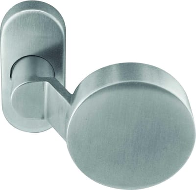 Knop vlak gekropt ovaal rozet rvs mat excl. stift