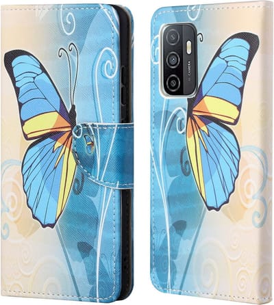 Coverup Hoesje - Geschikt voor Samsung Galaxy A53 Hoesje - Coverup Book Case - Blauwe Vlinder
