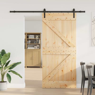vidaXL - Schuifdeur - NARVIK - 80 - x - 210 - cm - (213,5 - cm) - Naturel - en - Zwart
