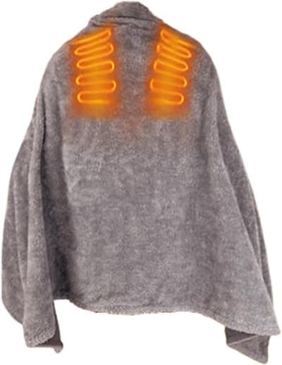 Verwarmde Deken - Draagbare Sjaal - Warm Blijven - Snelle Verwarming - 150 x 80 cm - Grijs