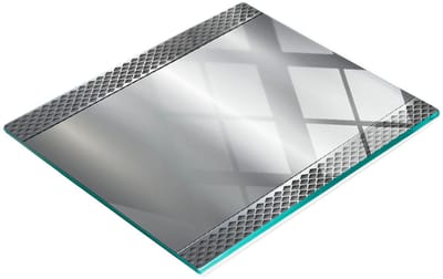 Decoratieve serveerplank van glas met metalen achterkant, 60x52 cm