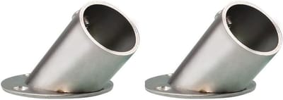 Dailygoods - 2 Schuine Flens Eindbeugels voor Gordijnroedes