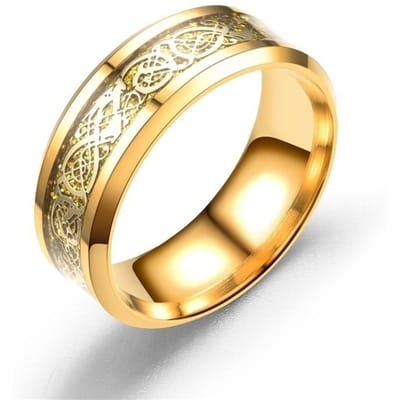 Mode Koppelsringen Luxe Goudkleur Dames Strass Zirkoon Ringen Set Heren Roestvrij Staal Keltische Draak Ring Trouwsieraden 13