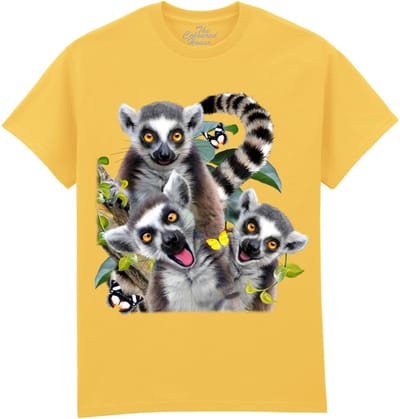 Ringstaart Maki Lemur Selfie The Coloured House T-shirt XXL