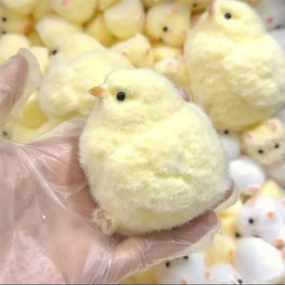 Jouets Poulet Taba faits à la main Poulet Fufu Jouets Sensoriels Anti-Stress Jouets Fidget Ultra Doux pour Enfants Cadeaux de Noël beige