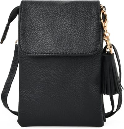 Schoudertas dames | Casual crossbody tas | Telefoonportemonnee | Verstelbare schouderriem | Zwart