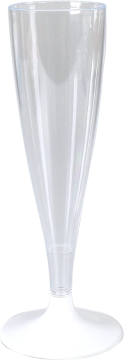champagneglas onbreekbaar, reusable, pS, 138ml, transparant, op witte voet (6 stuks)