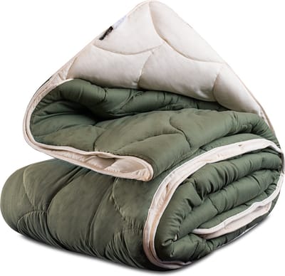 All in One Wasbaar Dekbed Easy 200x200 - Dekbed zonder overtrek - Hoesloos dekbed - Eazy dekbed - Gekleurd dekbed - All Year Winterdekbed & Zomerdekbed - Tweepersoons Dekbed - Cr√®me/Olivine