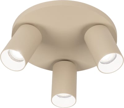 Lumidora Opbouwspot 75218 - DANI - 3 Lichts - GU10 - Beige - Zand - Metaal - Badkamerlamp - IP21 - ⌀ 25 cm