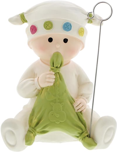 Baby "Doedoe" spaarpot met fotoclip groen