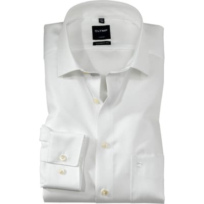 OLYMP Luxor modern fit overhemd - beige twill - Strijkvrij - Boordmaat: 39