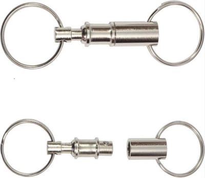 CHPN - Dubbele sleutelhanger - Sleutelhanger met dubbele ring - Maak van 1 sleutelhanger 2 hangers - Duo sleutelhanger - 2 stuks