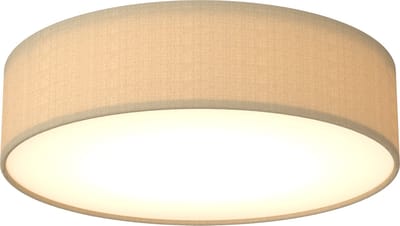 Calex Plafondlamp, Stoffen Kap, Excl. E27 Fitting, Moderne Ronde Plafonnière, Taupe, 40 cm