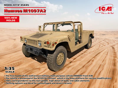 ICM Modelbouwpakket Auto - 35435 HMMWV-Hummer-Humvee M1097A2 - Panzerwagen Plastic - 1:35 - Modelbouw
